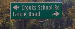 Crook School Road sign